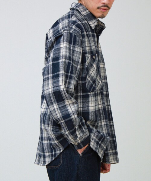 GLOSTER(グロスター)の「【FREDYMAC/フレディマック】ユニセックス オンブレネルシャツ(シャツ/ブラウス・メンズ・レッド系その他/ブラック系その他/ネイビー・M/L)」の8枚目の写真