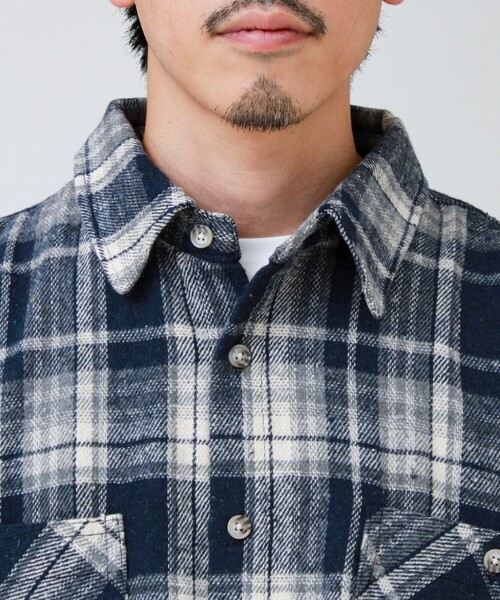GLOSTER(グロスター)の「【FREDYMAC/フレディマック】ユニセックス オンブレネルシャツ(シャツ/ブラウス・メンズ・レッド系その他/ブラック系その他/ネイビー・M/L)」の9枚目の写真