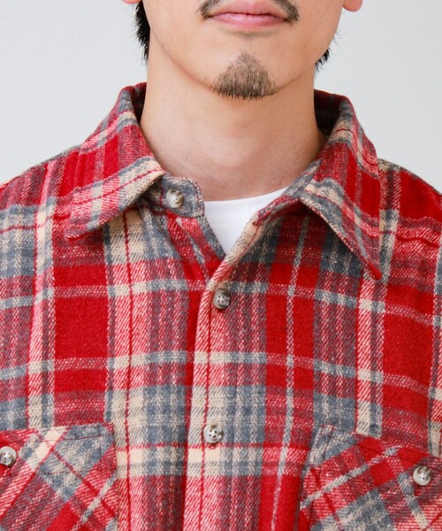 GLOSTER(グロスター)の「【FREDYMAC/フレディマック】ユニセックス オンブレネルシャツ(シャツ/ブラウス・メンズ・レッド系その他/ブラック系その他/ネイビー・M/L)」の19枚目の写真