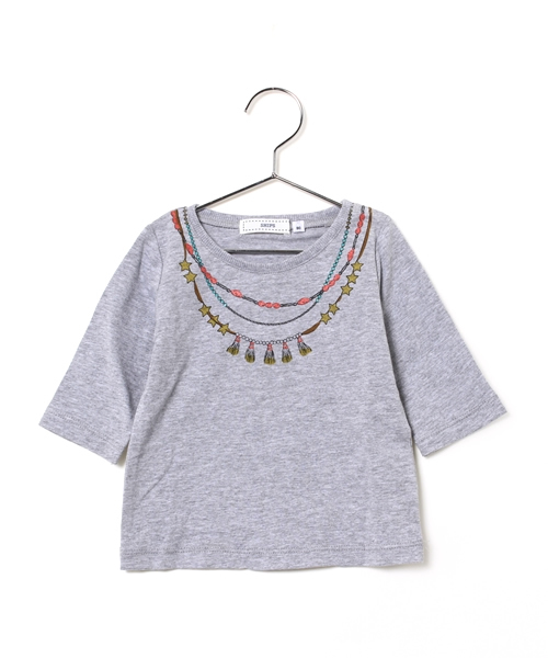 SHIPS KIDS（シップスキッズ）の「SHIPS KIDS:フェザー&スター 7分袖 TEE(80～90cm)（Tシャツ/カットソー・キッズ・ナチュラル/グレー・90/80）」の2枚目の写真