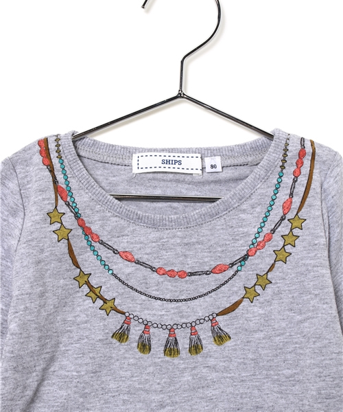 SHIPS KIDS（シップスキッズ）の「SHIPS KIDS:フェザー&スター 7分袖 TEE(80～90cm)（Tシャツ/カットソー・キッズ・ナチュラル/グレー・90/80）」の3枚目の写真