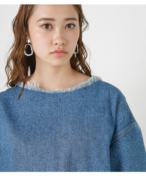 MOUSSY(マウジー)の「PATCH DENIM OP(ワンピース・レディース・ブルー・FREE)」の5枚目の写真