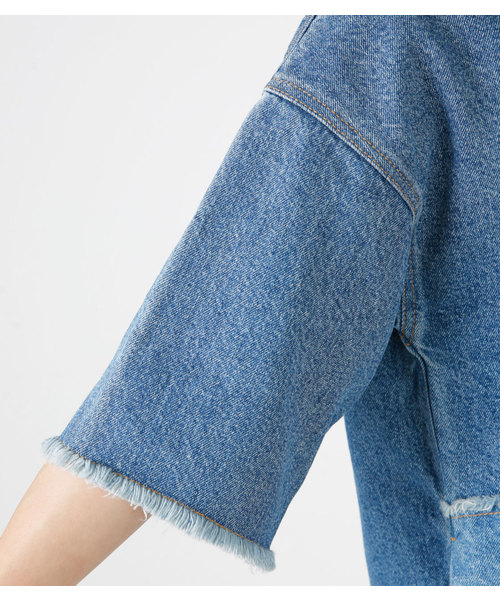 MOUSSY(マウジー)の「PATCH DENIM OP(ワンピース・レディース・ブルー・FREE)」の6枚目の写真