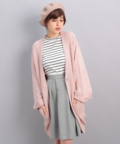 ROPE' PICNIC（ロペピクニック）の「アルパカ混イタリー糸カーディガン（カーディガン/ボレロ・レディース・ピンク/キナリ/ブラック/グレー・38）」の4枚目の写真