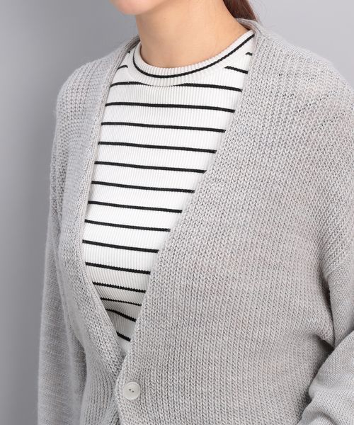 ROPE' PICNIC（ロペピクニック）の「アルパカ混イタリー糸カーディガン（カーディガン/ボレロ・レディース・ピンク/キナリ/ブラック/グレー・38）」の7枚目の写真