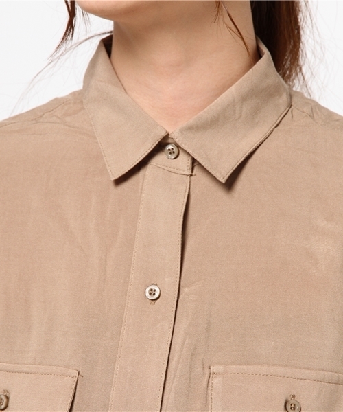 SLY（スライ）の「SIDE SLIT MAXI SH（シャツ/ブラウス・レディース・ベージュ/グレー/ダークグリーン・FREE）」の7枚目の写真