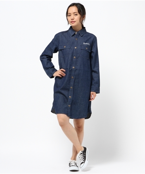 ロデオクラウンズデニムシャツワンピース RODEO CROWNS WIDE BOWL（ロデオクラウンズワイドボウル）の「DENIM