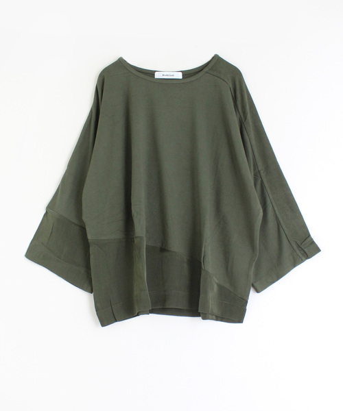 Audition（オーディション）の「M0472 両面裏毛アシンメトリープルオーバー（Tシャツ/カットソー・レディース・ブラック/カーキ/オフホワイト・MEDIUM）」の3枚目の写真