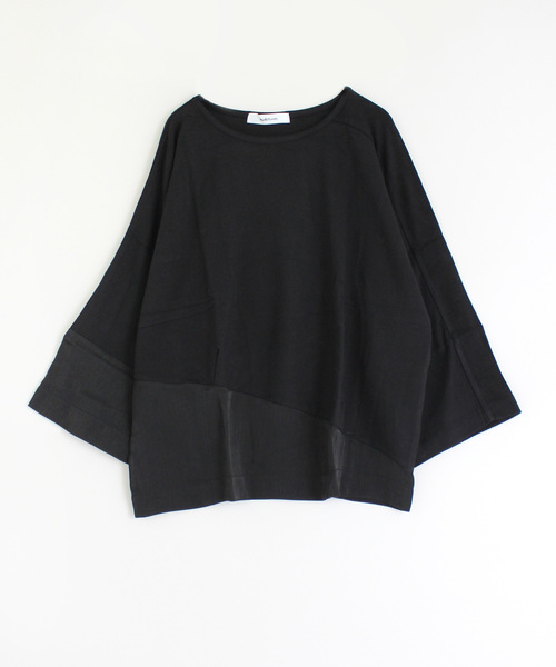 Audition（オーディション）の「M0472 両面裏毛アシンメトリープルオーバー（Tシャツ/カットソー・レディース・ブラック/カーキ/オフホワイト・MEDIUM）」の2枚目の写真