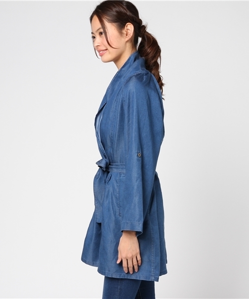 LBC（エルビーシー）の「デニムロングカーディガン（デニムジャケット・レディース・ネイビー・LARGE/MEDIUM）」の3枚目の写真