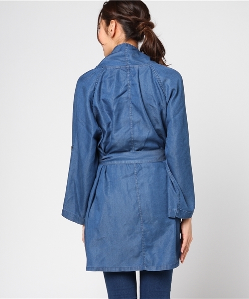 LBC（エルビーシー）の「デニムロングカーディガン（デニムジャケット・レディース・ネイビー・LARGE/MEDIUM）」の4枚目の写真