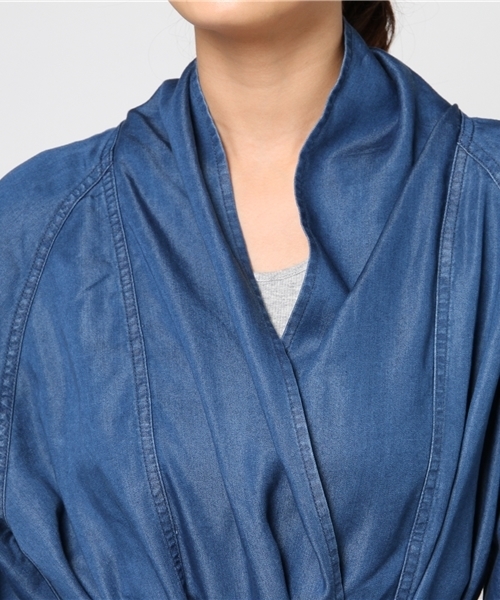 LBC（エルビーシー）の「デニムロングカーディガン（デニムジャケット・レディース・ネイビー・LARGE/MEDIUM）」の5枚目の写真