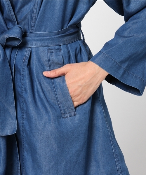 LBC（エルビーシー）の「デニムロングカーディガン（デニムジャケット・レディース・ネイビー・LARGE/MEDIUM）」の7枚目の写真