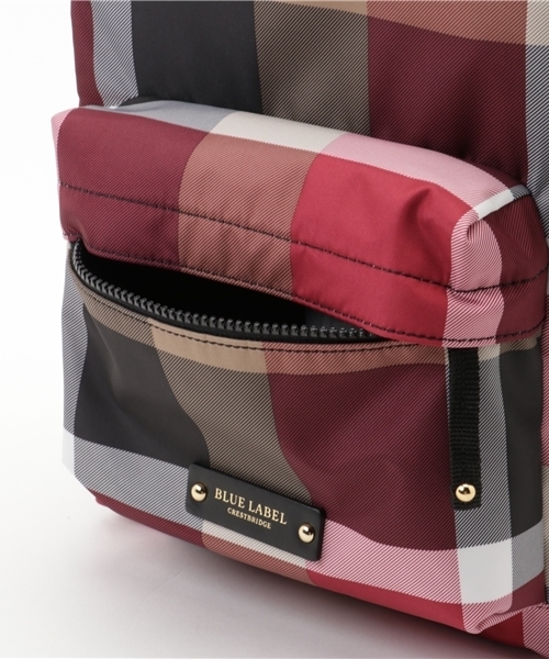 新品ブルーレーベルクレストブリッジピンクチェックリュック