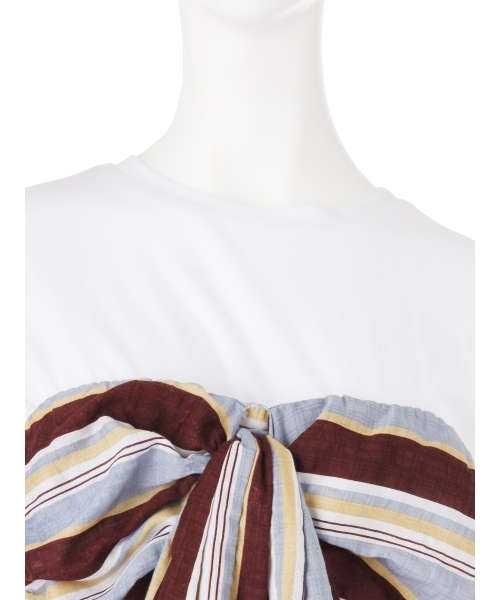 LAGUNAMOON（ラグナムーン）の「ストライプビスチェTシャツ（Tシャツ/カットソー・レディース・グリーン/ボルドー・FREE）」の6枚目の写真