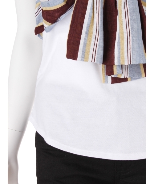 LAGUNAMOON（ラグナムーン）の「ストライプビスチェTシャツ（Tシャツ/カットソー・レディース・グリーン/ボルドー・FREE）」の8枚目の写真