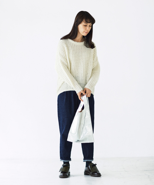 Sunny clouds（サニークラウズ）の「サニークラウズ　アルパカなのにひつじのセーター＜レディース＞（ニット/セーター・レディース・オフホワイト・LARGE/MEDIUM/X-LARGE）」の3枚目の写真