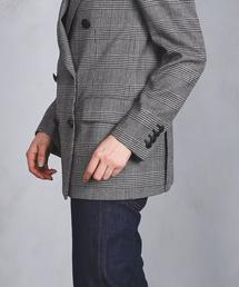 美品 ユナイテッドアローズ UWSC チェック ブレザー ダブル ブラウン 40 美品 ユナイテッドアローズ UWSC チェック ブレザー ダブル