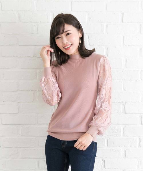 夢展望(ユメテンボウ)の「バックリボン背中開き袖レースニットトップス(ニット/セーター・レディース・ホワイト/ブラック/ピンク・MEDIUM/LARGE/X-LARGE)」の3枚目の写真