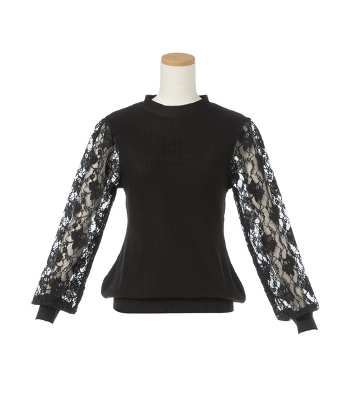 夢展望(ユメテンボウ)の「バックリボン背中開き袖レースニットトップス(ニット/セーター・レディース・ホワイト/ブラック/ピンク・MEDIUM/LARGE/X-LARGE)」の12枚目の写真
