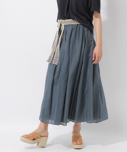 laboratory work（ラボラトリーワーク）の「コットンシルクカラーマキシスカート【WEB限定カラーあり】（スカート・レディース・グリーン/ピンク/イエロー/ネイビー/ラベンダー/ブルー系その他・M/MEDIUM）」の5枚目の写真