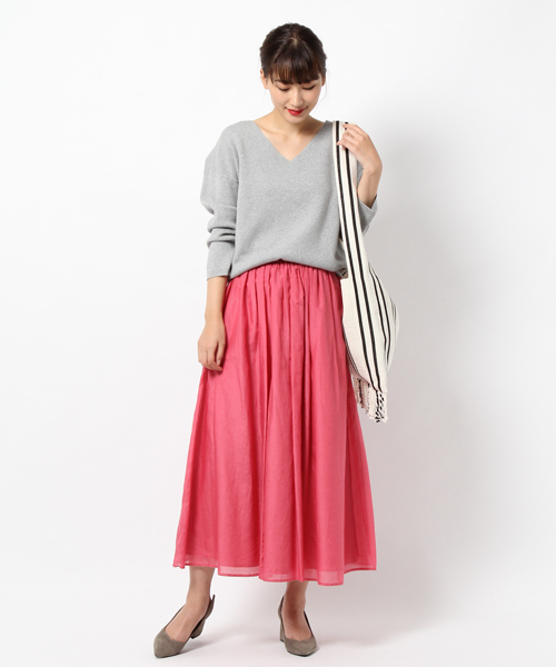 laboratory work（ラボラトリーワーク）の「コットンシルクカラーマキシスカート【WEB限定カラーあり】（スカート・レディース・グリーン/ピンク/イエロー/ネイビー/ラベンダー/ブルー系その他・M/MEDIUM）」の13枚目の写真