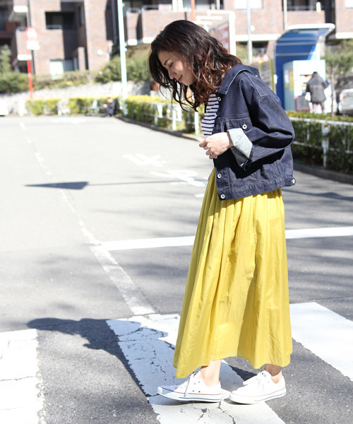 laboratory work（ラボラトリーワーク）の「コットンシルクカラーマキシスカート【WEB限定カラーあり】（スカート・レディース・グリーン/ピンク/イエロー/ネイビー/ラベンダー/ブルー系その他・M/MEDIUM）」の17枚目の写真