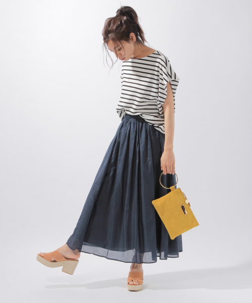 laboratory work（ラボラトリーワーク）の「コットンシルクカラーマキシスカート【WEB限定カラーあり】（スカート・レディース・グリーン/ピンク/イエロー/ネイビー/ラベンダー/ブルー系その他・M/MEDIUM）」の19枚目の写真