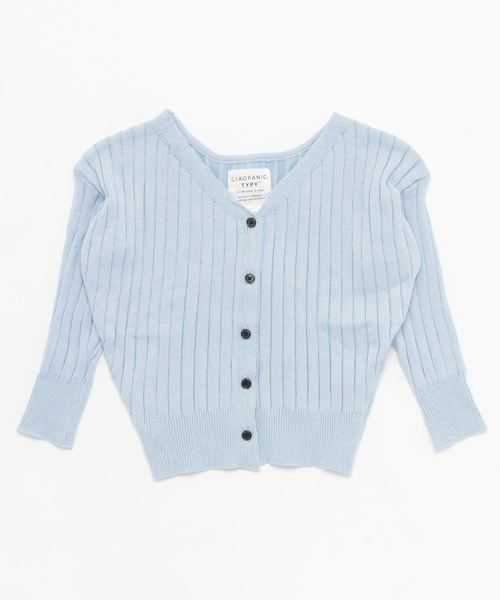 CIAOPANIC TYPY（チャオパニックティピー）の「【ママとお揃い】ウォッシャブルニットカーディガン（カーディガン/ボレロ・キッズ・ブラック/ホワイト/イエロー/ピンク/サックスブルー・100/150/120/110/130/140）」の7枚目の写真