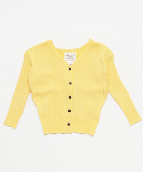 CIAOPANIC TYPY（チャオパニックティピー）の「【ママとお揃い】ウォッシャブルニットカーディガン（カーディガン/ボレロ・キッズ・ブラック/ホワイト/イエロー/ピンク/サックスブルー・100/150/120/110/130/140）」の4枚目の写真