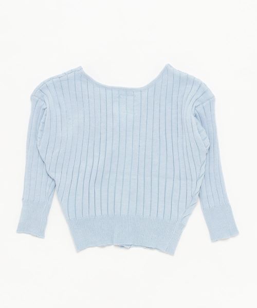 CIAOPANIC TYPY（チャオパニックティピー）の「【ママとお揃い】ウォッシャブルニットカーディガン（カーディガン/ボレロ・キッズ・ブラック/ホワイト/イエロー/ピンク/サックスブルー・100/150/120/110/130/140）」の6枚目の写真