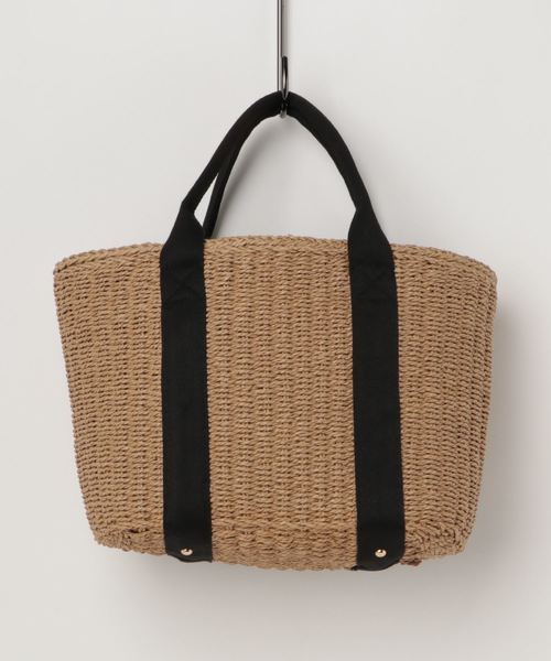 PASSE-DIX（パスディス）の「PASSE-DIX / パスディス　テープハンドルかごバッグ（かごバッグ・レディース・アイボリー/ベージュ/ブラック系その他/ゴールド/その他・FREE）」の17枚目の写真