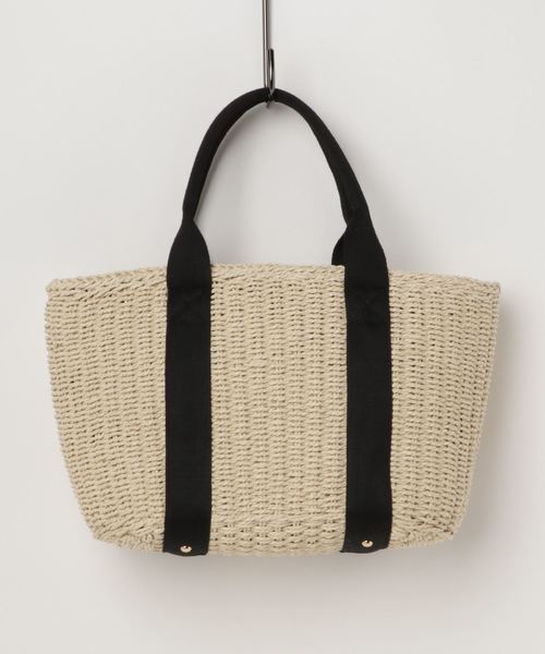 PASSE-DIX（パスディス）の「PASSE-DIX / パスディス　テープハンドルかごバッグ（かごバッグ・レディース・アイボリー/ベージュ/ブラック系その他/ゴールド/その他・FREE）」の16枚目の写真