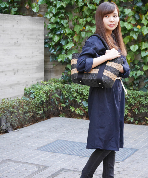 PASSE-DIX（パスディス）の「PASSE-DIX / パスディス　テープハンドルかごバッグ（かごバッグ・レディース・アイボリー/ベージュ/ブラック系その他/ゴールド/その他・FREE）」の14枚目の写真