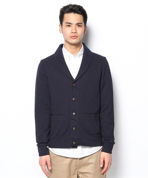 SHIPS JET BLUE（シップスジェットブルー）の「JB: ピケ/ショールカーディガン（カーディガン/ボレロ・メンズ・グリーン/ブルー/ネイビー・SMALL/MEDIUM/LARGE）」の4枚目の写真