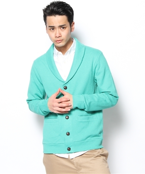 SHIPS JET BLUE（シップスジェットブルー）の「JB: ピケ/ショールカーディガン（カーディガン/ボレロ・メンズ・グリーン/ブルー/ネイビー・SMALL/MEDIUM/LARGE）」の12枚目の写真