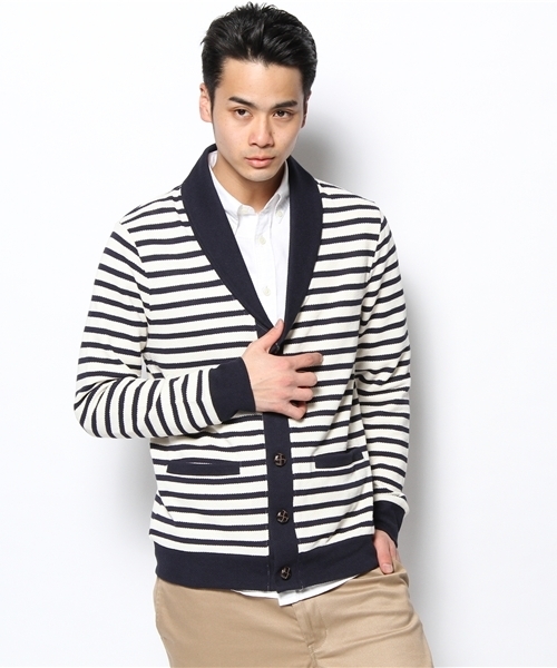 SHIPS JET BLUE（シップスジェットブルー）の「JB: ピケ/ショールカーディガン（カーディガン/ボレロ・メンズ・グリーン/ブルー/ネイビー・SMALL/MEDIUM/LARGE）」の14枚目の写真