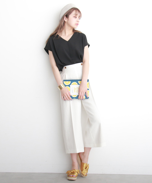 N.（N. Natural Beauty Basic）（エヌエヌナチュラルビューティーベーシック）の「◆タックドレープノースリーブブラウス（シャツ/ブラウス・レディース・ホワイト/ブラック/ブラウン/グレー/ピンク・MEDIUM）」の9枚目の写真