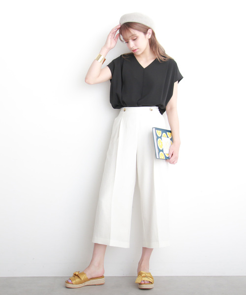 N.（N. Natural Beauty Basic）（エヌエヌナチュラルビューティーベーシック）の「◆タックドレープノースリーブブラウス（シャツ/ブラウス・レディース・ホワイト/ブラック/ブラウン/グレー/ピンク・MEDIUM）」の10枚目の写真