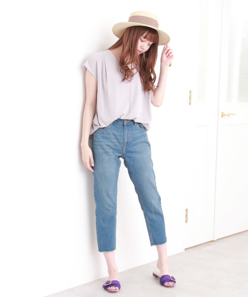 N.（N. Natural Beauty Basic）（エヌエヌナチュラルビューティーベーシック）の「◆タックドレープノースリーブブラウス（シャツ/ブラウス・レディース・ホワイト/ブラック/ブラウン/グレー/ピンク・MEDIUM）」の14枚目の写真