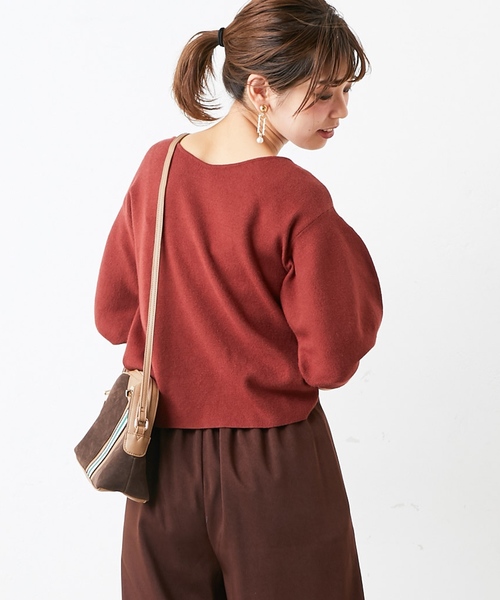 natural couture（ナチュラルクチュール）の「バルーン袖前後2WAY（ニット/セーター・レディース・ブラック/ベージュ/イエロー/アイボリー/レンガ・FREE）」の17枚目の写真