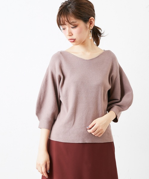 natural couture（ナチュラルクチュール）の「バルーン袖前後2WAY（ニット/セーター・レディース・ブラック/ベージュ/イエロー/アイボリー/レンガ・FREE）」の18枚目の写真