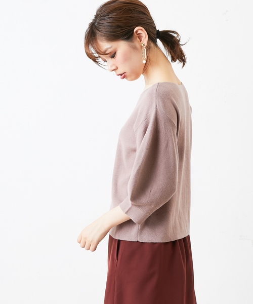 natural couture（ナチュラルクチュール）の「バルーン袖前後2WAY（ニット/セーター・レディース・ブラック/ベージュ/イエロー/アイボリー/レンガ・FREE）」の19枚目の写真