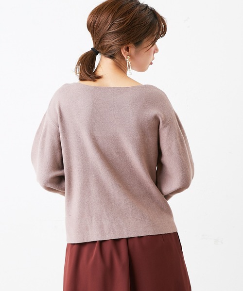 natural couture（ナチュラルクチュール）の「バルーン袖前後2WAY（ニット/セーター・レディース・ブラック/ベージュ/イエロー/アイボリー/レンガ・FREE）」の20枚目の写真