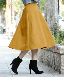 KOBE LETTUCE | フェイクスエードノータックフレアスカート＊レディース/ボトムス/ミモレ丈/ひざ丈[M2277]神戸レタス(スカート)