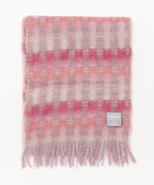 完売【EZCARAY×JILLSTUART コラボ】モヘヤマフラー（チェック柄） JILL STUART（ジルスチュアート）の「《EZCARAY》モヘヤマフラー