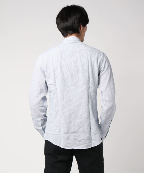 BARENA(バレナ)の「BARENA: ストライプシャツ(シャツ/ブラウス・メンズ・ブルー系その他・44/46/48/50)」の2枚目の写真