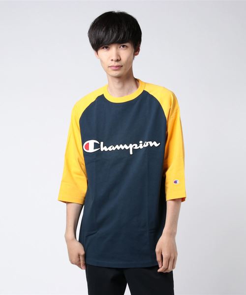 Champion(チャンピオン)の「【Champion/チャンピオン】メンズ ラグラン3/4スリーブ【7分袖】Tシャツ アクションスタイル(Tシャツ/カットソー・メンズ・グレー/ブラック/ネイビー・LARGE/MEDIUM/SMALL/X-LARGE)」の3枚目の写真