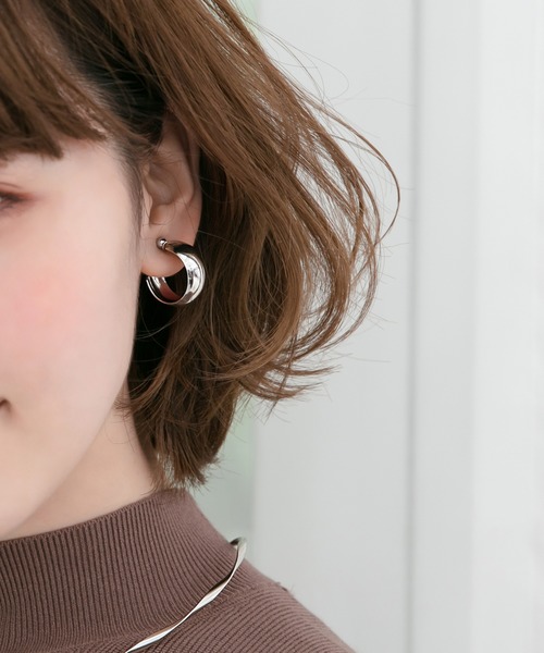 Phoebe(フィービィー)の「ソフトリッチフープイヤリング(イヤリング(両耳用))」|シルバー