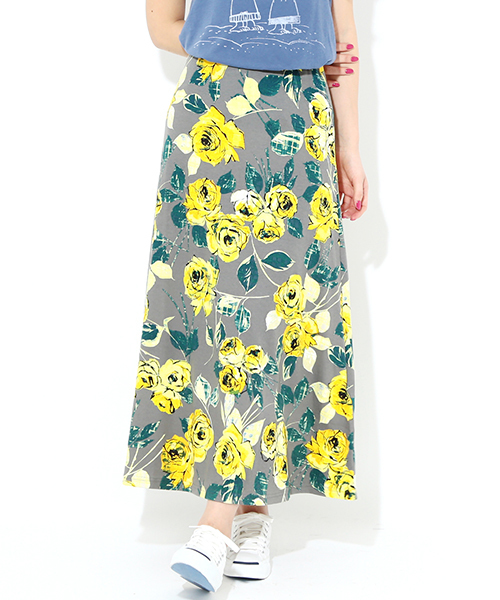 Ray BEAMS（レイビームス）の「○Ray BEAMS / フラワープリント マキシスカート（スカート・レディース・グレー/ネイビー・0/1）」の2枚目の写真